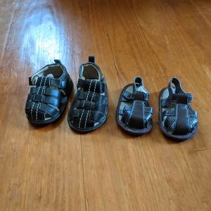 Infant Size 1 and Size 2 Sandals (2 pairs)